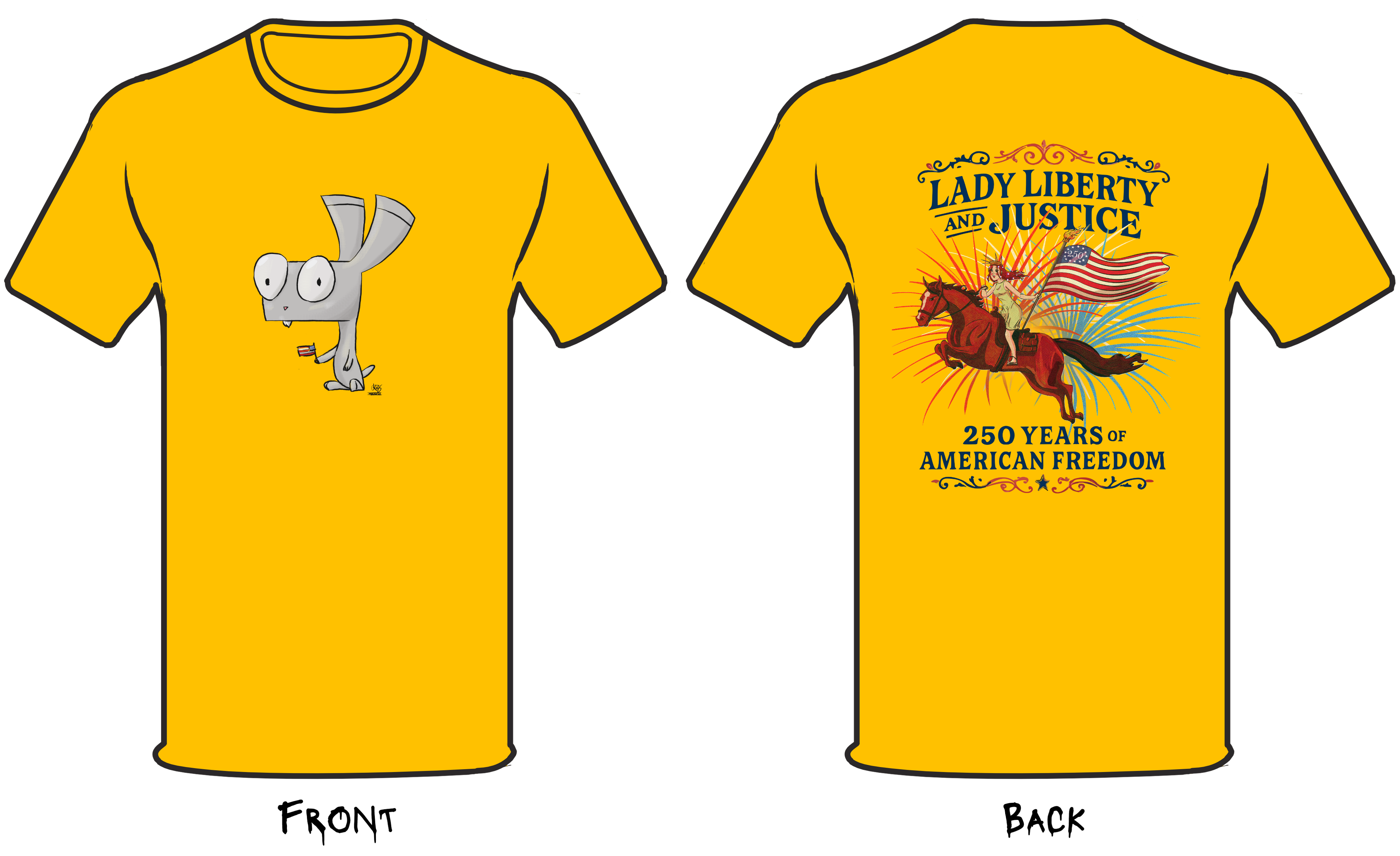 Limited Edition SlayBunnies Tee Shirt - Celebrating 250 Years of American Freedom