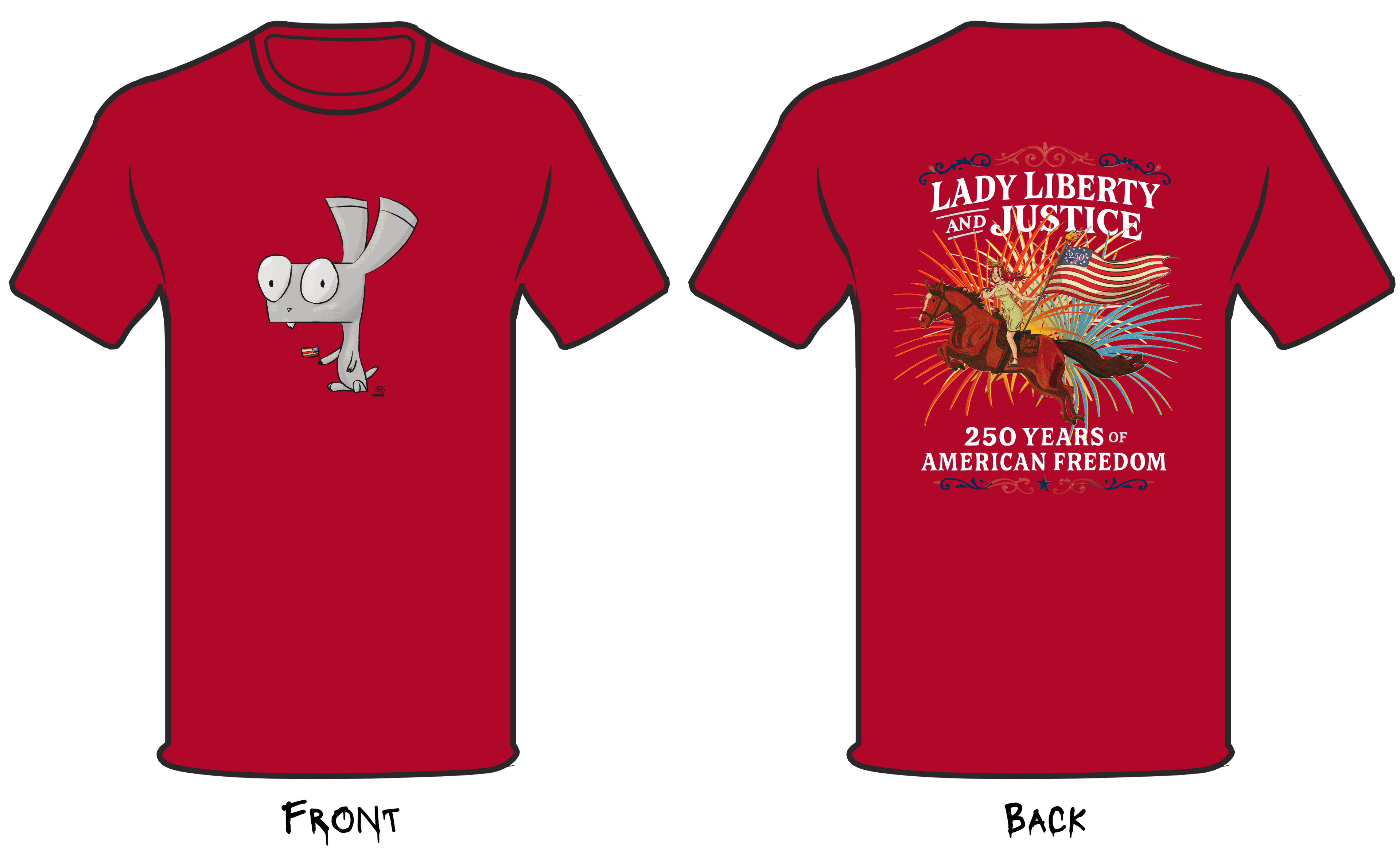 Limited Edition SlayBunnies Tee Shirt - Celebrating 250 Years of American Freedom