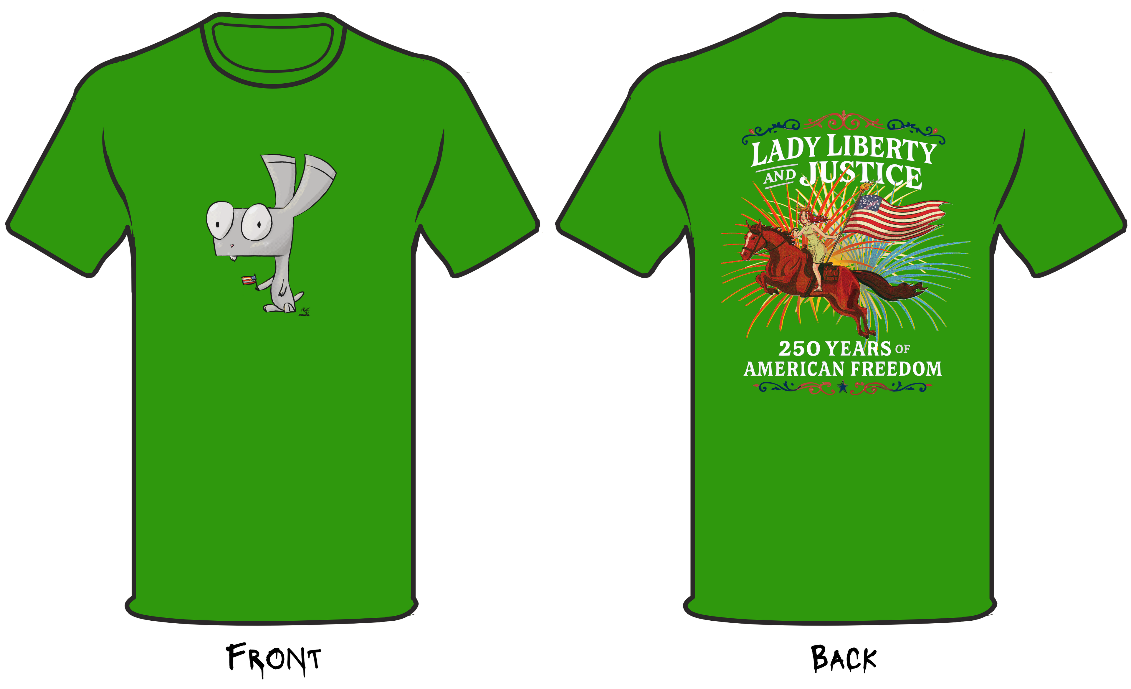 Limited Edition SlayBunnies Tee Shirt - Celebrating 250 Years of American Freedom